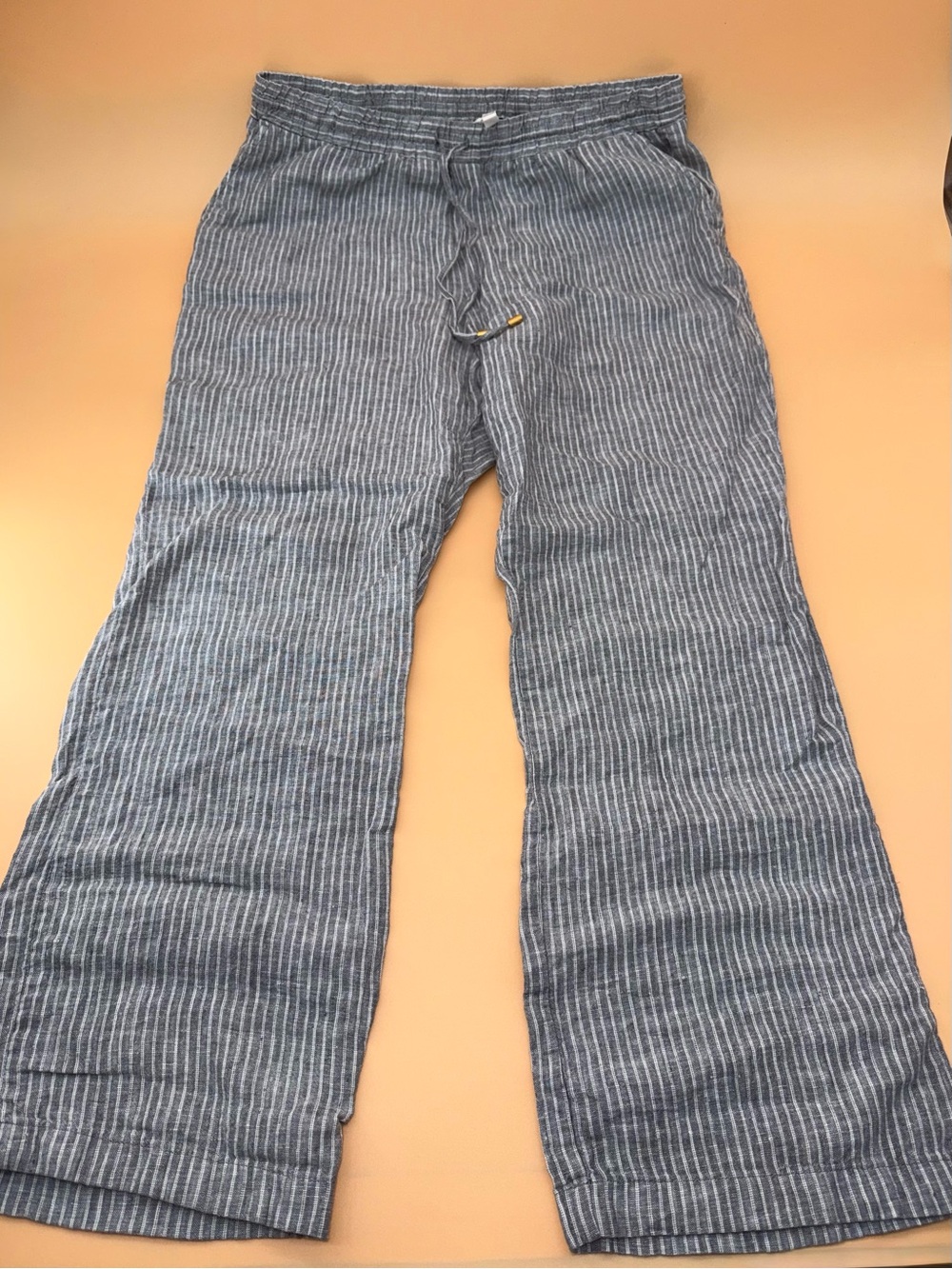 Ellen Tracy Gray Pinstripe Linen‎ Pants